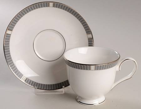 Silver Sophisticate Footed Cup & Saucer Set