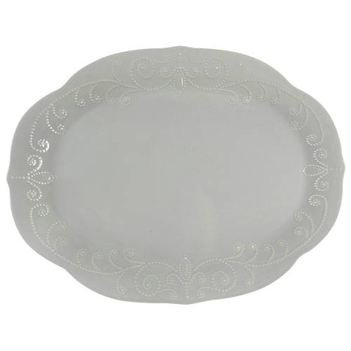 French Perle Grey 16" Oval Serving Platter
