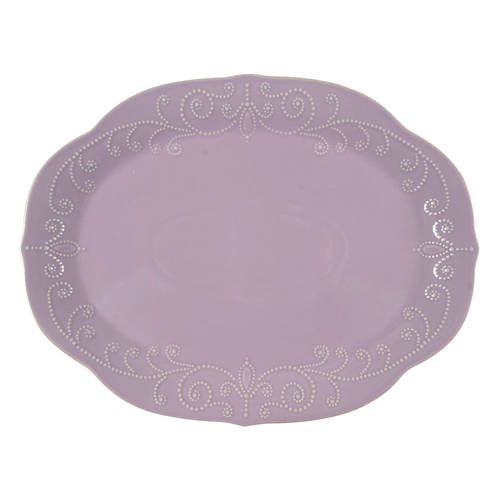 French Perle Violet 16" Oval Serving Platter