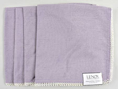 French Perle Violet Cloth Napkin - Set of 4