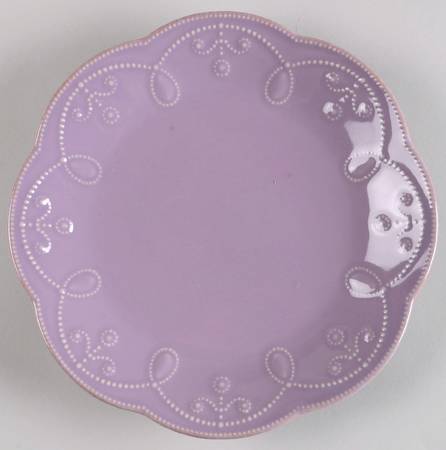 French Perle Violet Accent Luncheon Plate