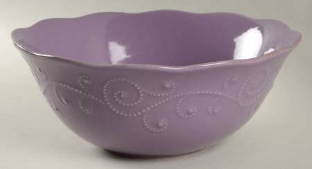 French Perle Violet 10" Round Serving Bowl