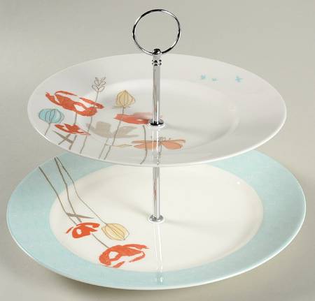 Poppy Street 2 Tiered Serving Tray (Dinner & Salad Plate)