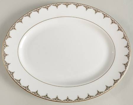 Jeweled Saree Gold 13" Oval Serving Platter