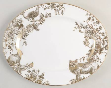 Gilded Forest 13" Oval Serving Platter