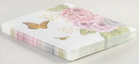 Butterfly Meadow Hydrangea Package of Paper Luncheon Napkins