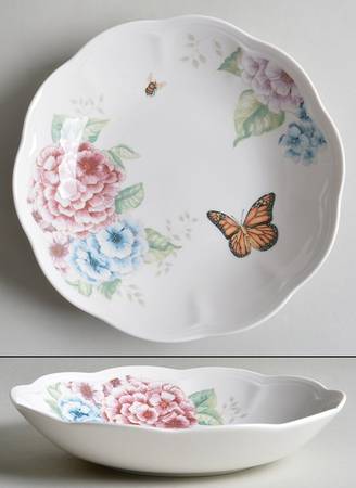 Butterfly Meadow Hydrangea 8" Soup/Pasta Bowl by Lenox