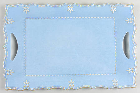 French Perle-Marine Blue 18" Rectangular Melamine Platter