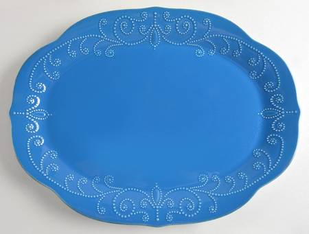 French Perle-Marine Blue 16" Oval Serving Platter