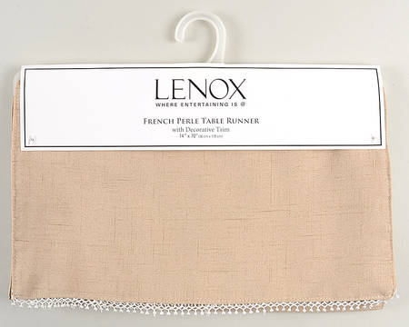 French Perle Latte Tan 14" X 70" Cloth Table Runner