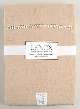 French Perle Latte Tan 60" X 120" Rectangular Tablecloth