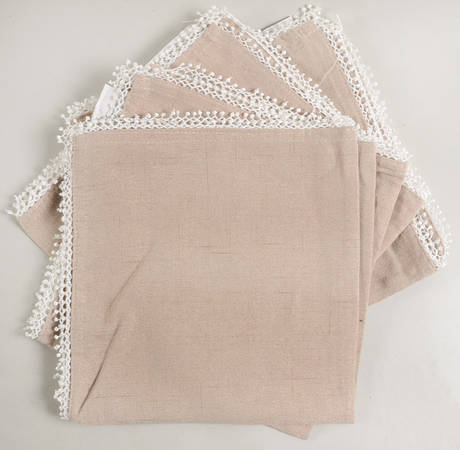 French Perle Latte Tan Cloth Napkin - Set of 4
