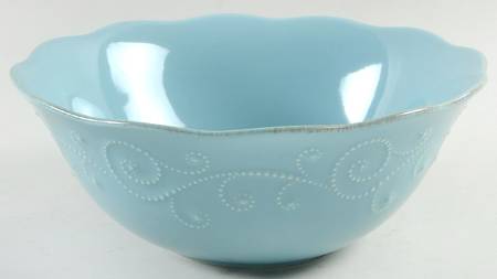 French Perle Robins Egg Blue 10" Round Serving Bowl