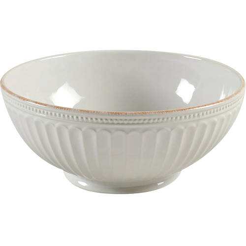 French Perle Groove White 10" Round Serving Bowl