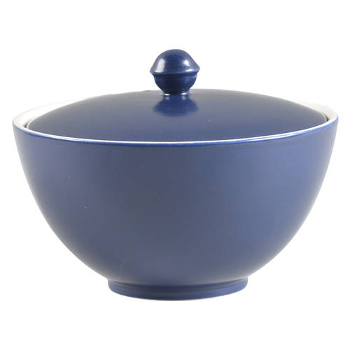 Larabee Dot Navy Blue Sugar Bowl & Lid