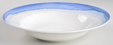 Indigo Watercolor Stripe 9" Soup/Pasta Bowl