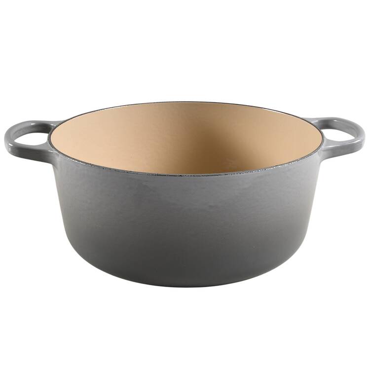 Mist Grey, French Grey 7.25 Qt Cast Iron Dutch Oven No Lid
