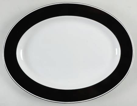 Sadie Street Black 16" Oval Serving Platter