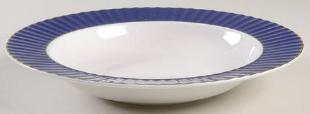 Pleated Colors Navy Blue 9" Soup/Pasta Bowl
