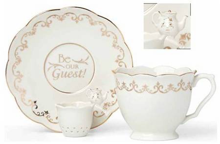 Beauty and the Beast Footed Cup & Saucer with Infuser Set
