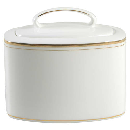 Library Lane Gold Sugar Bowl & Lid