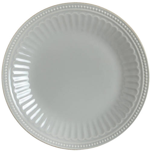 French Perle Groove Grey Luncheon Plate