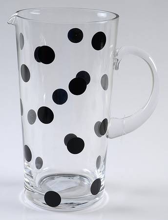 Deco Dot Black 64 Oz Glassware Pitcher