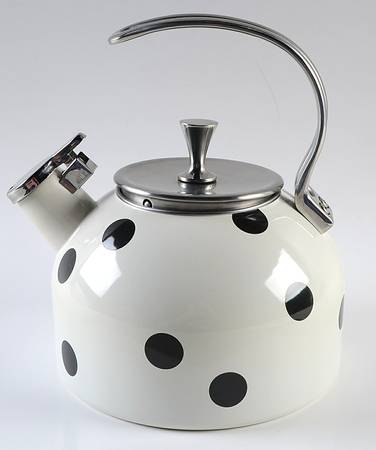 Deco Dot Black Metal Kettle & Lid