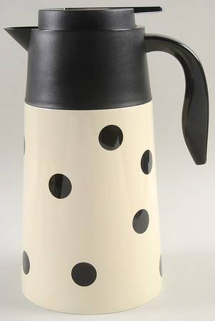 Deco Dot Black Plastic Thermos/Carafe & Lid