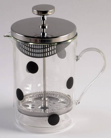 Deco Dot Black French Press Coffee Pot & Lid