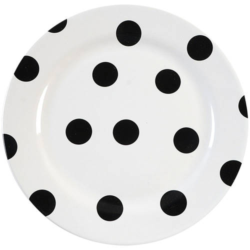 Deco Dot Black Accent Salad Plate