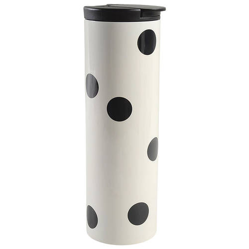 Deco Dot Black Travel Tumbler & Silicone/Plastic Lid
