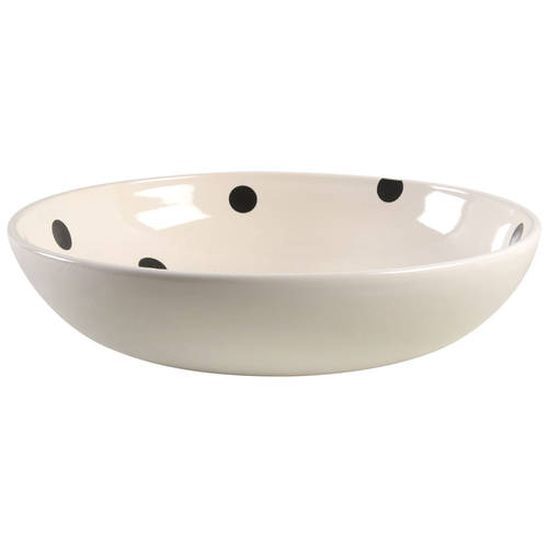 Deco Dot Black 13" Large Salad Serving Bowl