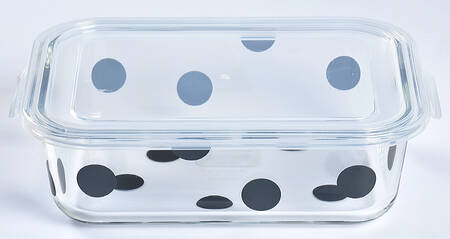 Deco Dot Black 51 Oz Glass Rect Food Storage Container & Lid