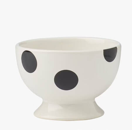 Deco Dot Black Footed Dessert Bowl