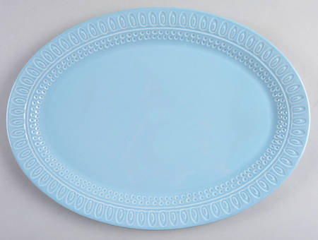 Willow Drive Blue 14" Oval Serving Platter