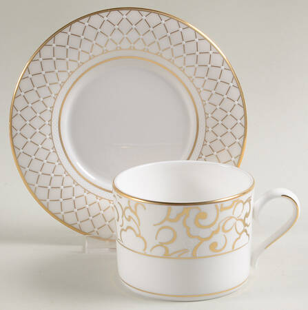 Venetian Lace Gold Flat Cup & Saucer Set
