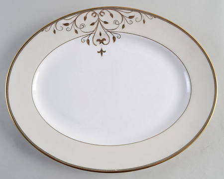 Opal Innocence Scroll Gold 13" Oval Serving Platter