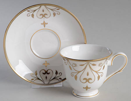 Opal Innocence Scroll Gold Footed Cup & Saucer Set