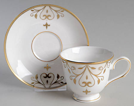 Opal Innocence Scroll Gold Footed Cup & Saucer Set