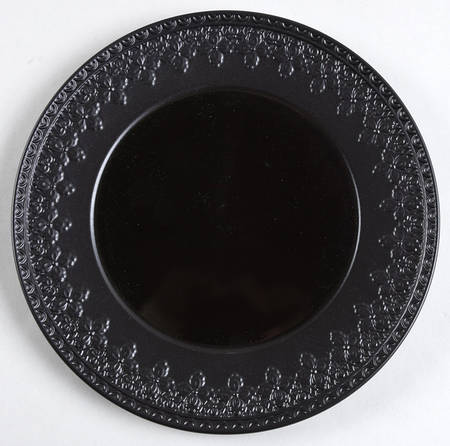 Chelse Muse Fleur Black Matte Luncheon/Salad Plate