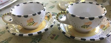 Longaberger Bee Flat Cup & Saucer Set