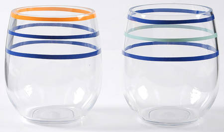 Citrus Twist (Set of 2 Motifs) Acrylic/Plastic Stemless Wine by Lifeguard Press