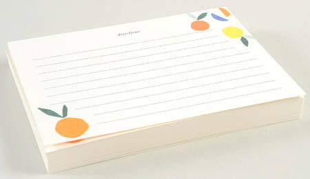 Citrus Twist Paper Recipe Card - Set of 40 by Lifeguard Press