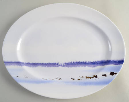 Watercolor Horizons Amethyst 16" Oval Serving Platter