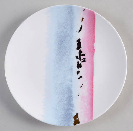 Watercolor Horizons Gray Tidbit Plate