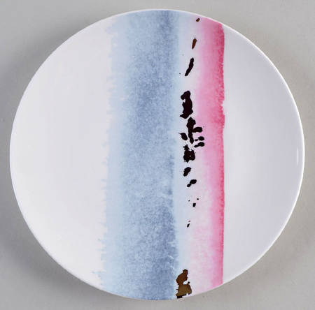 Watercolor Horizons Gray Tidbit Plate