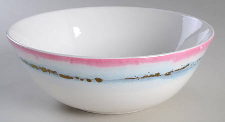 Watercolor Horizons Gray 9" Round Serving Bowl