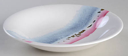 Watercolor Horizons Gray 8" Soup/Pasta Bowl