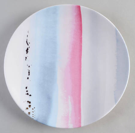 Watercolor Horizons Gray Luncheon Plate